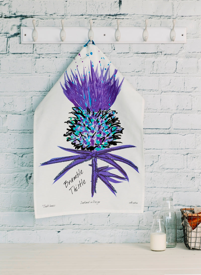 Tea Towel with Scottish Thistle design